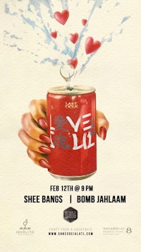a flyer for a concert featuring shee bands and bomb jalam