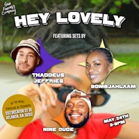 the flyer for hey lovely featuring thomas douglas, donna jeffreys, and nike